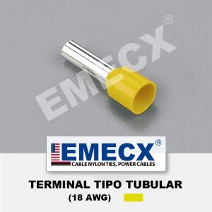 TERMINAL TUBO 18 AWG AMARILLO (100 U)